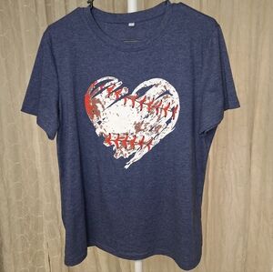 Baseball Heart MLB Women's Graphic T Shirt